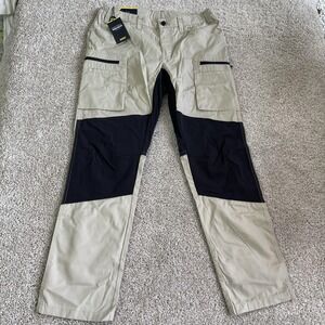 Blaklader Cargo Pants Womens 8S Beige Twill Workwear Elastic Waist Pockets